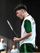 21 July 2025; Luke Marks of Team Ireland during his match against Ivan Dzhus of Ukraine in the boy's singles group play stage at Elementary School Nevena Gjeorgjieva Dunja during day one of the 2025 European Youth Summer Olympic Festival in Skopje, North Macedonia. Photo by Tyler Miller/Sportsfile