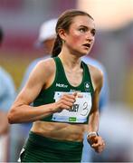 21 July 2025; Emma Hickey of Team Ireland competes in the girls 3000m final at Todor Proeski National Arena during day one of the 2025 European Youth Summer Olympic Festival in Skopje, North Macedonia. Photo by Tyler Miller/Sportsfile
