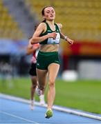 21 July 2025; Emma Hickey of Team Ireland competes in the girls 3000m final at Todor Proeski National Arena during day one of the 2025 European Youth Summer Olympic Festival in Skopje, North Macedonia. Photo by Tyler Miller/Sportsfile