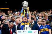 20 July 2025; Johnny Ryan of Tipperary lifts the Liam MacCarthy cup after victory in the GAA Hurling All-Ireland Senior Championship final match between Cork and Tipperary at Croke Park in Dublin. Photo by Stephen McCarthy/Sportsfile