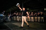 21 July 2025; Tipperary captain Ronan Maher with the Liam MacCarthy cup during the homecoming celebrations of the All-Ireland Senior Hurling Champions at FBD Semple Stadium in Thurles, Tipperary. Photo by Piaras Ó Mídheach/Sportsfile