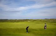 20 July 2025; Shane Lowry of Ireland chips onto the 16th green during the final round of The 153rd Open Championship at Royal Portrush Golf Club in Portrush, Antrim. Photo by Ramsey Cardy/Sportsfile