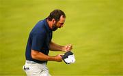 20 July 2025; Scottie Scheffler of USA celebrates after winning the final round of The 153rd Open Championship at Royal Portrush Golf Club in Portrush, Antrim. Photo by Ramsey Cardy/Sportsfile