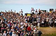 20 July 2025; Rory McIlroy of Northern Ireland watches his shot from the rough on the 17th hole during the final round of The 153rd Open Championship at Royal Portrush Golf Club in Portrush, Antrim. Photo by Ramsey Cardy/Sportsfile