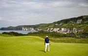 20 July 2025; Scottie Scheffler of USA on the fifth greenduring the final round of The 153rd Open Championship at Royal Portrush Golf Club in Portrush, Antrim. Photo by Ramsey Cardy/Sportsfile