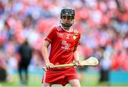 20 July 2025; Eliah Kenny, Clonmoney NS, Newmarket-on-Fergus, Clare, representing Cork, during the GAA INTO Cumann na mBunscol Respect Exhibition Go Games at the GAA Hurling All-Ireland Senior Championship final match between Cork and Tipperary at Croke Park in Dublin. Photo by Stephen McCarthy/Sportsfile
