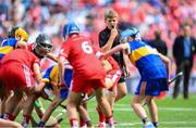 20 July 2025; Referee Sean Holland, Scoil Mhuire, Ballyhooly, Cork, during the GAA INTO Cumann na mBunscol Respect Exhibition Go Games at the GAA Hurling All-Ireland Senior Championship final match between Cork and Tipperary at Croke Park in Dublin. Photo by Stephen McCarthy/Sportsfile