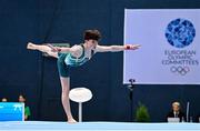 22 July 2025; Robert Ward of Team Ireland competes in the Boys All Around, during day two of the 2025 European Youth Summer Olympic Festival. The gymnastics event at this year’s EYOF is held at the Gradski Vrt competition hall in Osijek, Croatia, with the remainder of the events taking place in Skopje, North Macedonia. Photo by Filippo Tomasi/Sportsfile