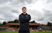 22 July 2025; Ali Coote poses for a portrait before a Shelbourne press conference at Tolka Park in Dublin. Photo by Stephen McCarthy/Sportsfile
