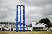 22 July 2025; A general view of the stumps before match two of the Women's T20 International Series between Ireland and Zimbabwe at Pembroke Cricket Club in Dublin. Photo by Sam Barnes/Sportsfile