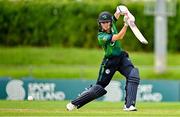 22 July 2025; Ireland batter Gaby Lewis during match two of the Women's T20 International Series between Ireland and Zimbabwe at Pembroke Cricket Club in Dublin. Photo by Sam Barnes/Sportsfile