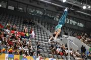 22 July 2025; Chester Enríquez of Team Ireland competes in the Boys All Around, during day two of the 2025 European Youth Summer Olympic Festival. The gymnastics event at this year’s EYOF is held at the Gradski Vrt competition hall in Osijek, Croatia, with the remainder of the events taking place in Skopje, North Macedonia. Photo by Filippo Tomasi/Sportsfile