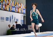 22 July 2025; Finlay Hazleton of Team Ireland competes in the Boys All Around, during day two of the 2025 European Youth Summer Olympic Festival. The gymnastics event at this year’s EYOF is held at the Gradski Vrt competition hall in Osijek, Croatia, with the remainder of the events taking place in Skopje, North Macedonia. Photo by Filippo Tomasi/Sportsfile