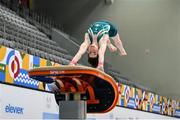 22 July 2025; Robert Ward of Team Ireland competes in the Boys All Around, during day two of the 2025 European Youth Summer Olympic Festival. The gymnastics event at this year’s EYOF is held at the Gradski Vrt competition hall in Osijek, Croatia, with the remainder of the events taking place in Skopje, North Macedonia. Photo by Filippo Tomasi/Sportsfile