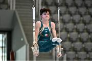 22 July 2025; Robert Ward of Team Ireland competes in the Boys All Around, during day two of the 2025 European Youth Summer Olympic Festival. The gymnastics event at this year’s EYOF is held at the Gradski Vrt competition hall in Osijek, Croatia, with the remainder of the events taking place in Skopje, North Macedonia. Photo by Filippo Tomasi/Sportsfile