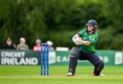22 July 2025; Ireland batter Leah Paul during match two of the Women's T20 International Series between Ireland and Zimbabwe at Pembroke Cricket Club in Dublin. Photo by Sam Barnes/Sportsfile
