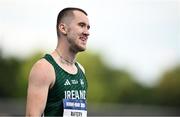 22 July 2025; Jack Raftery, from Castleknock in Dublin, representing Dublin City University and Ireland after finishing second in the semi-final of the men's 400m during day six of the FISU World University Games 2025 at Lohrheidestadion in Bochum, Germany. Photo by Shauna Clinton/Sportsfile