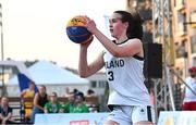 22 July 2025; Helena Keane of Team Ireland during the girls 3x3 Group C match between Team Ireland and Romania during day two of the 2025 European Youth Summer Olympic Festival at East Gate Mall in Skopje, North Macedonia. Photo by Tyler Miller/Sportsfile