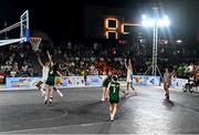 22 July 2025; A general view during the girls 3x3 Group C match between Team Ireland and Netherlands during day two of the 2025 European Youth Summer Olympic Festival at East Gate Mall in Skopje, North Macedonia. Photo by Tyler Miller/Sportsfile