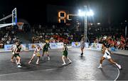 22 July 2025; A general view during the girls 3x3 Group C match between Team Ireland and Netherlands during day two of the 2025 European Youth Summer Olympic Festival at East Gate Mall in Skopje, North Macedonia. Photo by Tyler Miller/Sportsfile