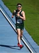 23 July 2025; Matthew Newell of Team Ireland competes in the boys 5km race walk final at Todor Proeski National Arena during day three of the 2025 European Youth Summer Olympic Festival in Skopje, North Macedonia. Photo by Tyler Miller/Sportsfile