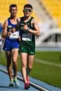 23 July 2025; Matthew Newell of Team Ireland competes in the boys 5km race walk final at Todor Proeski National Arena during day three of the 2025 European Youth Summer Olympic Festival in Skopje, North Macedonia. Photo by Tyler Miller/Sportsfile