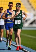 23 July 2025; Matthew Newell of Team Ireland competes in the boys 5km race walk final at Todor Proeski National Arena during day three of the 2025 European Youth Summer Olympic Festival in Skopje, North Macedonia. Photo by Tyler Miller/Sportsfile