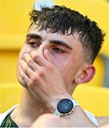 23 July 2025; Matthew Newell of Team Ireland after competing in the boys 5km race walk final at Todor Proeski National Arena during day three of the 2025 European Youth Summer Olympic Festival in Skopje, North Macedonia. Photo by Tyler Miller/Sportsfile