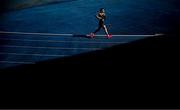 23 July 2025; Matthew Newell of Team Ireland competes in the boys 5km race walk final at Todor Proeski National Arena during day three of the 2025 European Youth Summer Olympic Festival in Skopje, North Macedonia. Photo by Tyler Miller/Sportsfile
