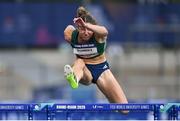 23 July 2025; Kate O'Connor, from Dundalk in Louth, representing Ulster University and Ireland, competes in the women's heptathlon 100m hurdles during day seven of the FISU World University Games 2025 at Lohrheidestadion in Bochum, Germany. Photo by Shauna Clinton/Sportsfile