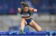 23 July 2025; Kate O'Connor, from Dundalk in Louth, representing Ulster University and Ireland, competes in the women's heptathlon 100m hurdles during day seven of the FISU World University Games 2025 at Lohrheidestadion in Bochum, Germany. Photo by Shauna Clinton/Sportsfile