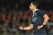 22 July 2025; Referee Nika Amashukeli during the tour match between First Nations & Pasifika XV and the British & Irish Lions at Marvel Stadium in Melbourne, Australia. Photo by Brendan Moran/Sportsfile