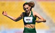 23 July 2025; Molly Daly of Team Ireland competes in the girls 200m heats at Todor Proeski National Arena during day three of the 2025 European Youth Summer Olympic Festival in Skopje, North Macedonia. Photo by Tyler Miller/Sportsfile