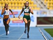 23 July 2025; Molly Daly of Team Ireland competes in the girls 200m heats at Todor Proeski National Arena during day three of the 2025 European Youth Summer Olympic Festival in Skopje, North Macedonia. Photo by Tyler Miller/Sportsfile