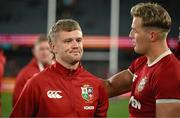 22 July 2025; Darcy Graham of British & Irish Lions, left, is consoled by teammate Duhan van der Merwe after the tour match between First Nations & Pasifika XV and the British & Irish Lions at Marvel Stadium in Melbourne, Australia. Photo by Brendan Moran/Sportsfile