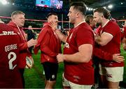 22 July 2025; Tadhg Furlong, left, and Tom Clarkson of British & Irish Lions after the tour match between First Nations & Pasifika XV and the British & Irish Lions at Marvel Stadium in Melbourne, Australia. Photo by Brendan Moran/Sportsfile