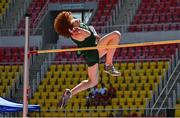 23 July 2025; Conor Penney of Team Ireland competes in the boys high jump final at Todor Proeski National Arena during day three of the 2025 European Youth Summer Olympic Festival in Skopje, North Macedonia. Photo by Tyler Miller/Sportsfile