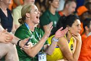 22 July 2025; Team Ireland 3x3 basketball team leader Niamh Dwyer during the girls 3x3 Group C match between Team Ireland and Netherlands during day two of the 2025 European Youth Summer Olympic Festival at East Gate Mall in Skopje, North Macedonia. Photo by Tyler Miller/Sportsfile