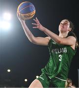 22 July 2025; Helena Keane of Team Ireland during the girls 3x3 Group C match between Team Ireland and Netherlands during day two of the 2025 European Youth Summer Olympic Festival at East Gate Mall in Skopje, North Macedonia. Photo by Tyler Miller/Sportsfile