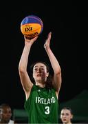 22 July 2025; Helena Keane of Team Ireland during the girls 3x3 Group C match between Team Ireland and Netherlands during day two of the 2025 European Youth Summer Olympic Festival at East Gate Mall in Skopje, North Macedonia. Photo by Tyler Miller/Sportsfile
