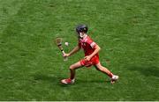 20 July 2025; Bryan O'Shaughnessy, St Anthony's BNS, Ballinlough, Cork, representing Cork, during the GAA INTO Cumann na mBunscol Respect Exhibition Go Games at the GAA Hurling All-Ireland Senior Championship final match between Cork and Tipperary at Croke Park in Dublin. Photo by Daire Brennan/Sportsfile