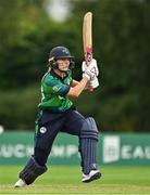 22 July 2025; Ireland batter Gaby Lewis during match two of the Women's T20 International Series between Ireland and Zimbabwe at Pembroke Cricket Club in Dublin. Photo by Sam Barnes/Sportsfile