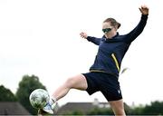 23 July 2025; Ireland's Christina Coulter Reilly before match three of the Women's T20 International Series between Ireland and Zimbabwe at Sydney Parade in Dublin. Photo by Seb Daly/Sportsfile