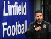 16 July 2025; Linfield manager David Healy before the UEFA Champions League First Qualifying Round second leg match between Linfield and Shelbourne at Clearer Twist National Football Stadium at Windsor Park in Belfast. Photo by Stephen McCarthy/Sportsfile