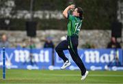23 July 2025; Ireland bowler Laura Delany during match three of the Women's T20 International Series between Ireland and Zimbabwe at Sydney Parade in Dublin. Photo by Seb Daly/Sportsfile