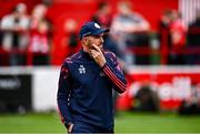 23 July 2025; Shelbourne head coach Joey O'Brien before the UEFA Champions League Second Qualifying Round first leg match between Shelbourne and Qarabag FK at Tolka Park in Dublin. Photo by Ben McShane/Sportsfile