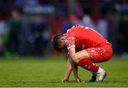 23 July 2025; James Norris of Shelbourne during the UEFA Champions League Second Qualifying Round first leg match between Shelbourne and Qarabag FK at Tolka Park in Dublin. Photo by Stephen McCarthy/Sportsfile