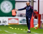 23 July 2025; Shelbourne head coach Joey O'Brien during the UEFA Champions League Second Qualifying Round first leg match between Shelbourne and Qarabag FK at Tolka Park in Dublin. Photo by Ben McShane/Sportsfile