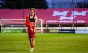 23 July 2025; Harry Wood of Shelbourne dejected after his side's defeat in the UEFA Champions League Second Qualifying Round first leg match between Shelbourne and Qarabag FK at Tolka Park in Dublin. Photo by Stephen McCarthy/Sportsfile