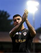 23 July 2025; Pedro Bicalho of Qarabag celebrates after his side's victory in the UEFA Champions League Second Qualifying Round first leg match between Shelbourne and Qarabag FK at Tolka Park in Dublin. Photo by Ben McShane/Sportsfile